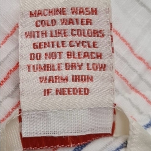 Sundance White & Multicolor Striped Gauze Cotton Pants | Button Front | Size S - Picture 6 of 7